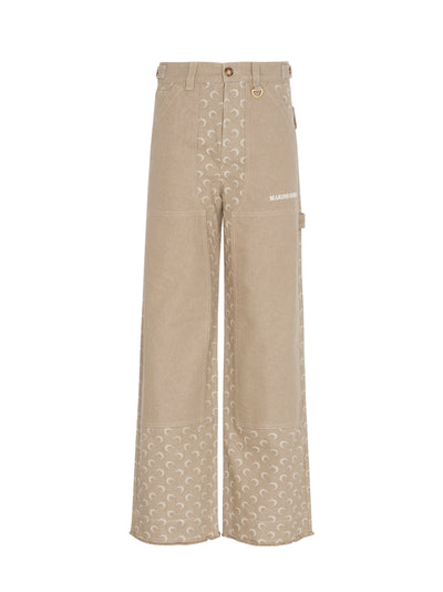 Moon Jacquard Twill Workwear Pants (Dark Beige)