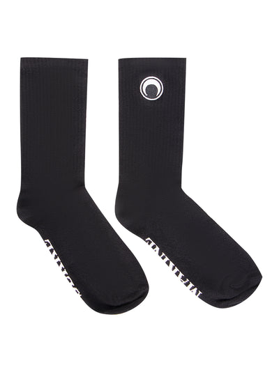 Organic Cotton Rib Ankle Socks Black