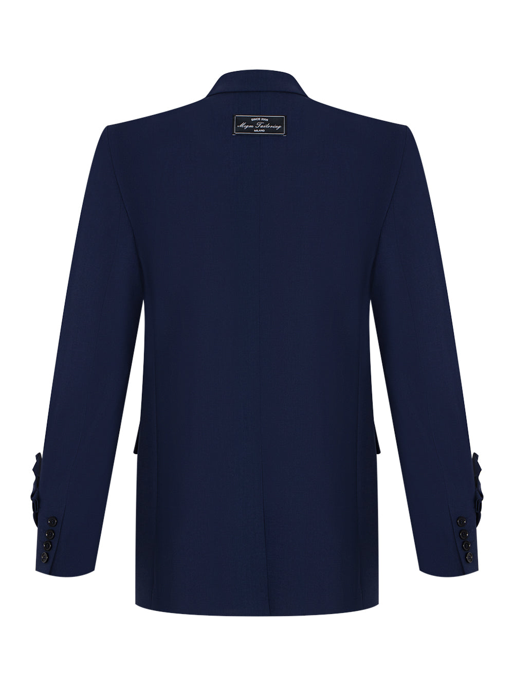 Double-breasted "MSGM Tailoring" Wool Jacket With Applications (Navy)