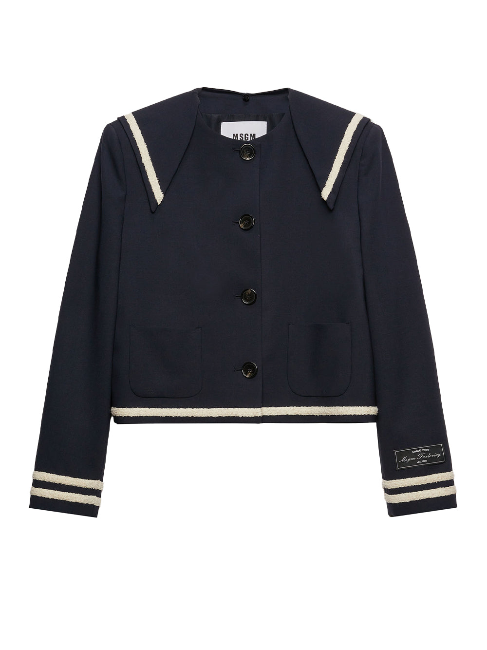 MSGM Tailoring Navy Blue Cool Wool Peacoat (ฺNavy)