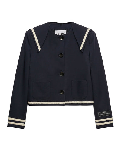 MSGM Tailoring Navy Blue Cool Wool Peacoat (ฺNavy)
