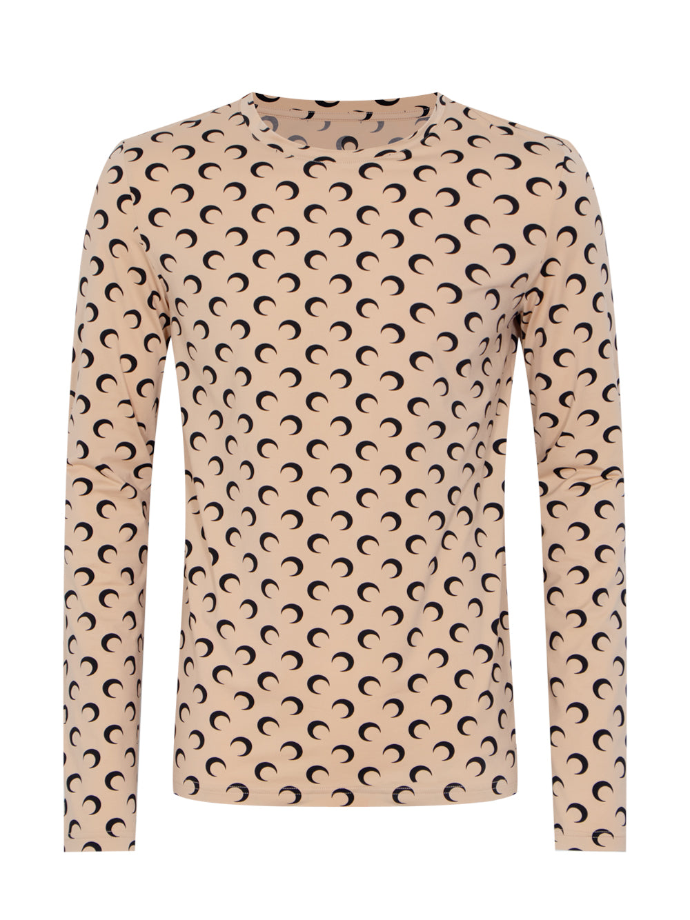 Moon Printed Jersey Second Skin Regular Top  Tan