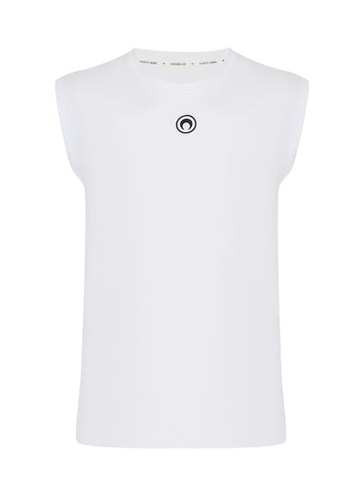 Moon Logo Jersey Tank Top  White