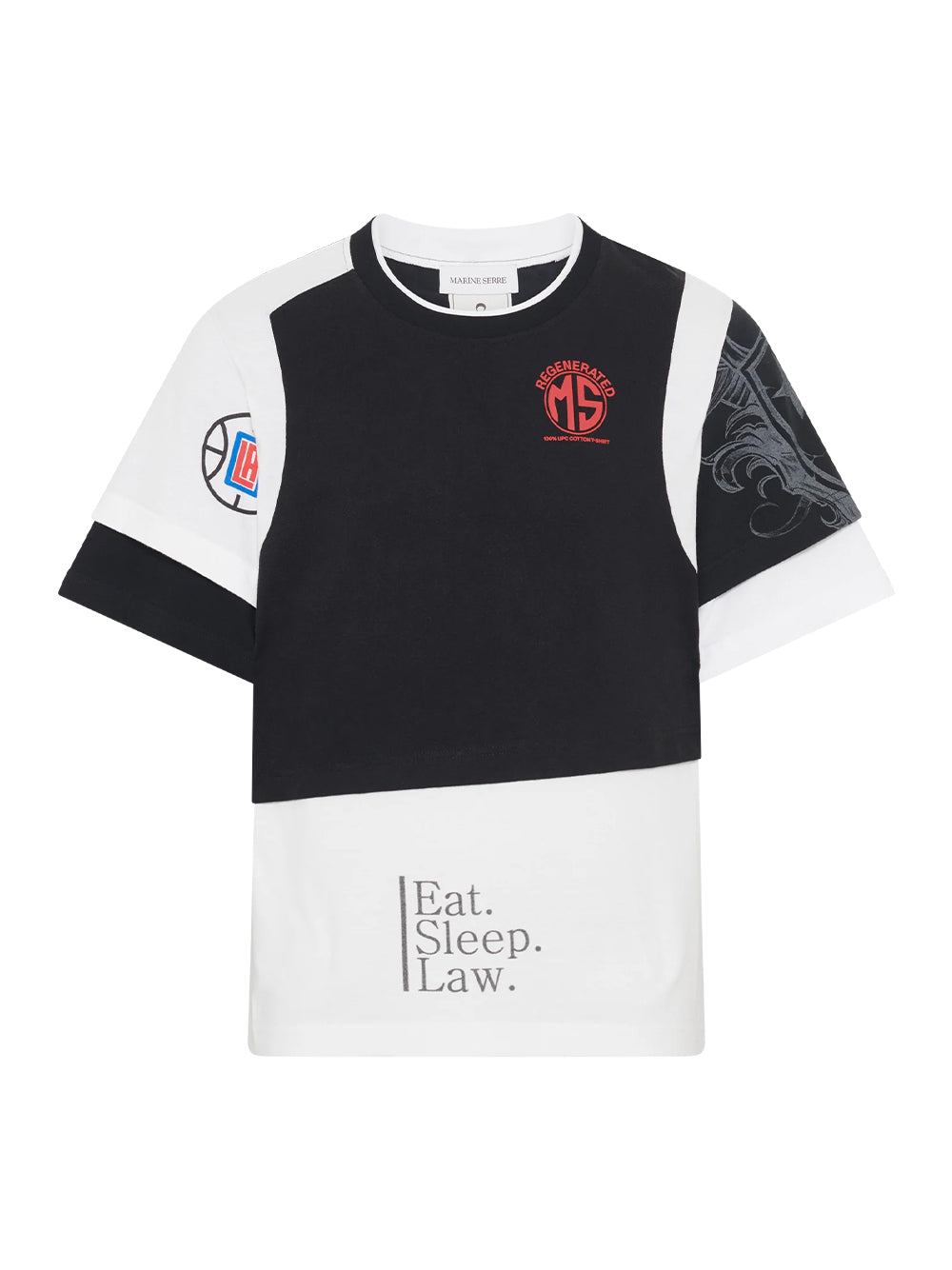 Regenerated Graphic Jersey Layered T-Shirt White/Black