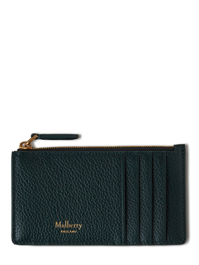Continental Zipped Long Card Holder (Mulberry Green)