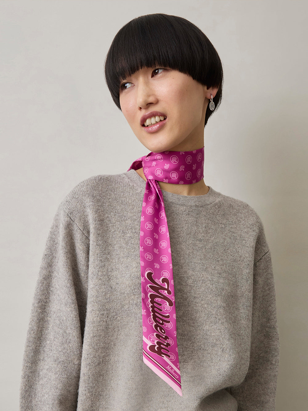 Skinny Scarf From England with Love (Mulberry Pink & Powder Rose)