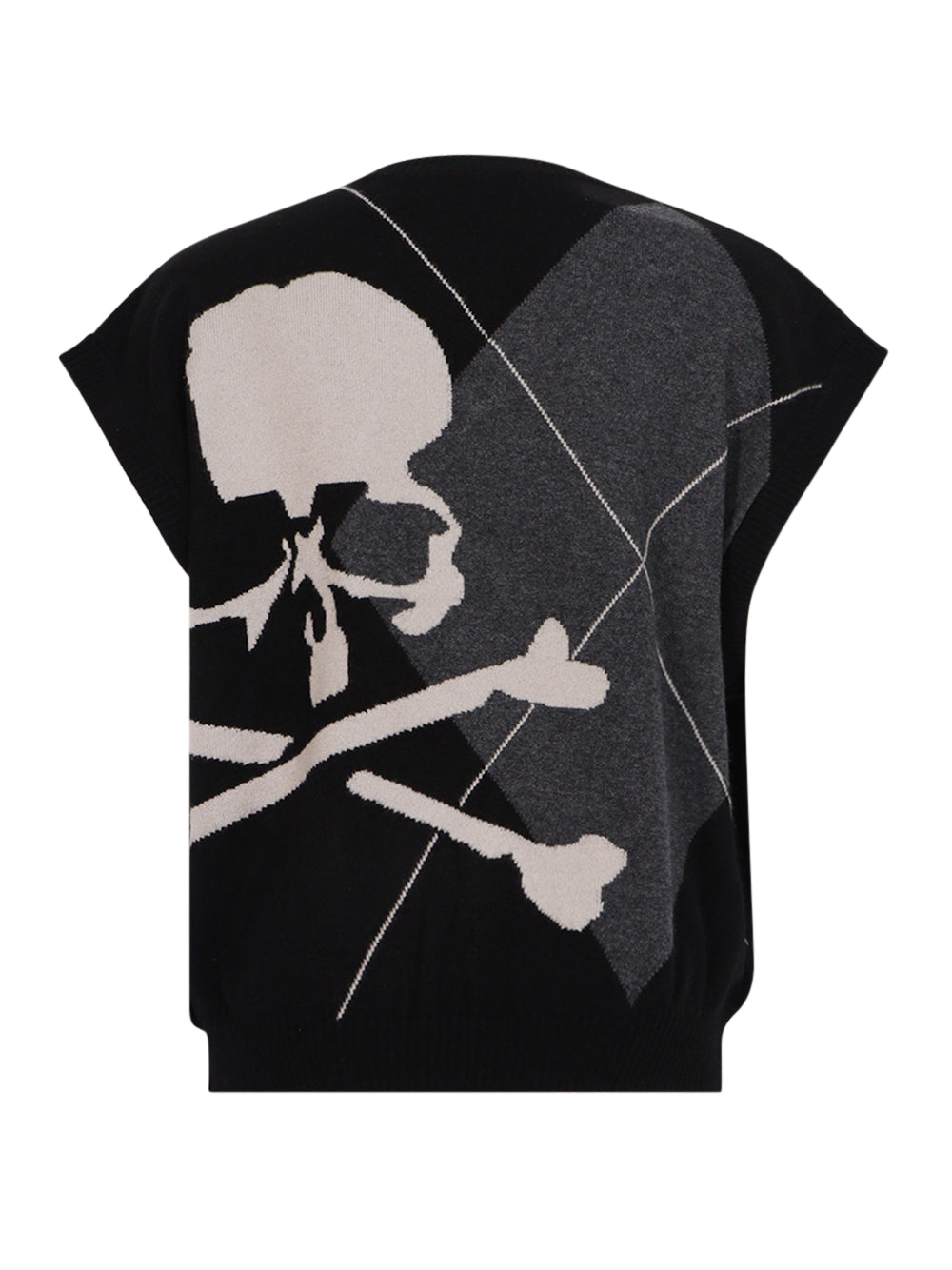 Argyle Knit Vest Black