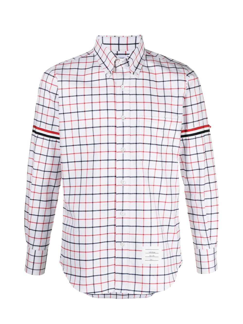 Tattersall-Checked Cotton Shirt Red White Blue