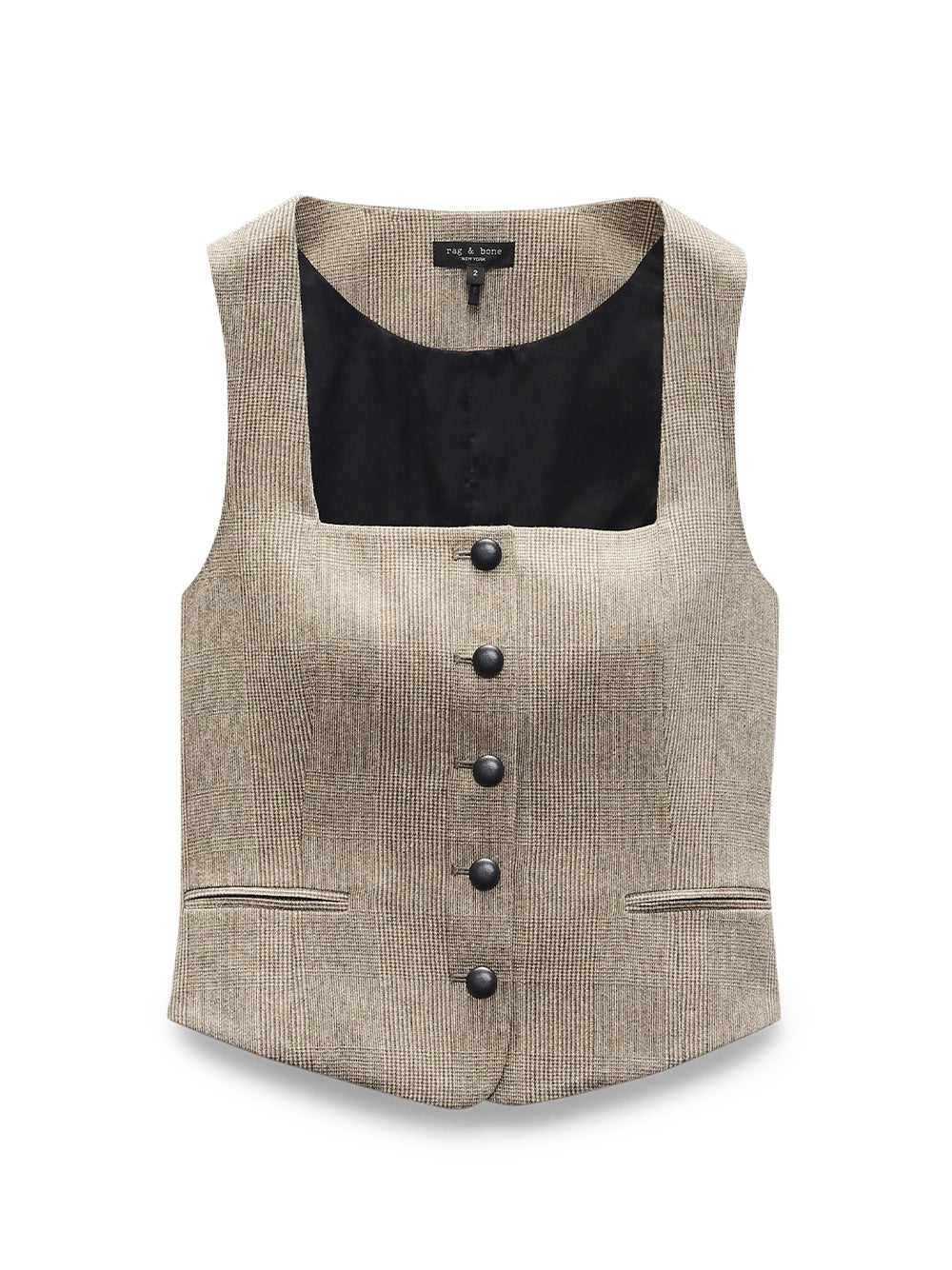 Mariana Plaid Vest (Camel Plaid)