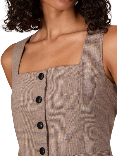 Mariana Plaid Vest (Camel Plaid)