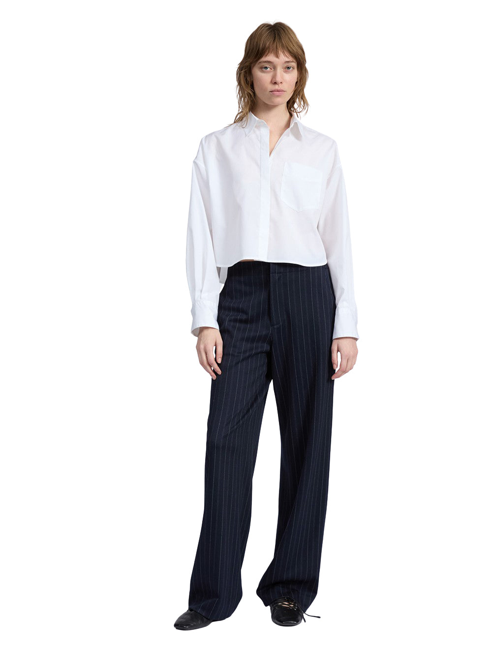 Marin Cropped Shirt (White)