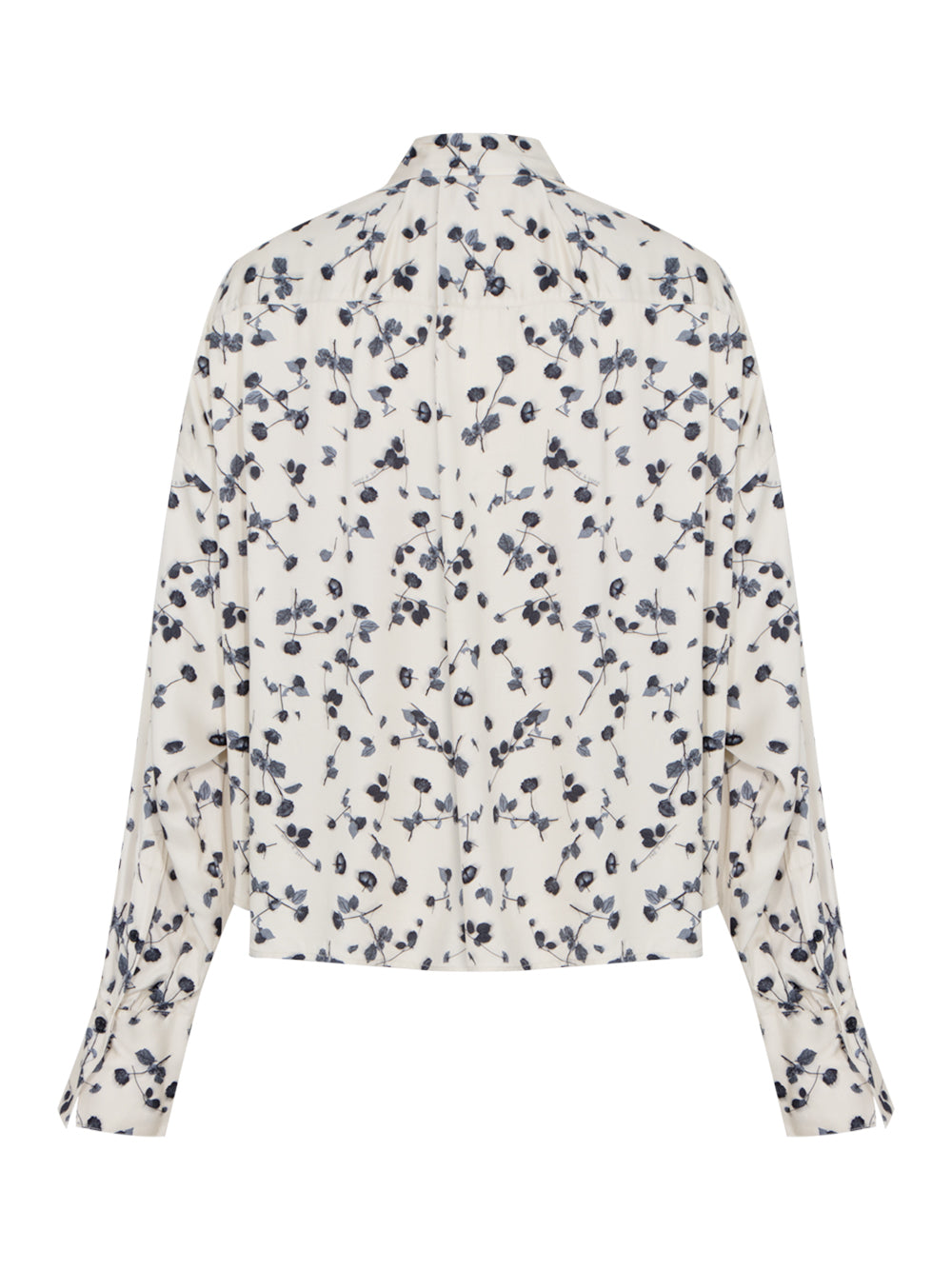 Martha Floral Satin Shirt (Ivory Floral)