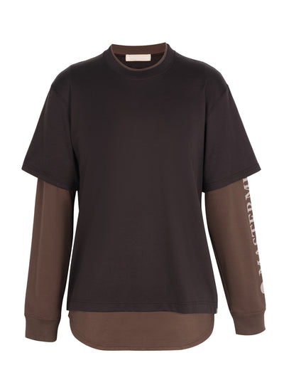 Mastermindworld-BrownLayeredLongSleeveT-Shirt-DarkBrown-1