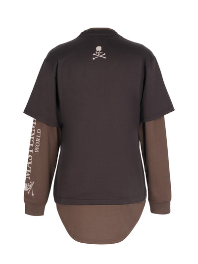 Mastermindworld-BrownLayeredLongSleeveT-Shirt-DarkBrown-2