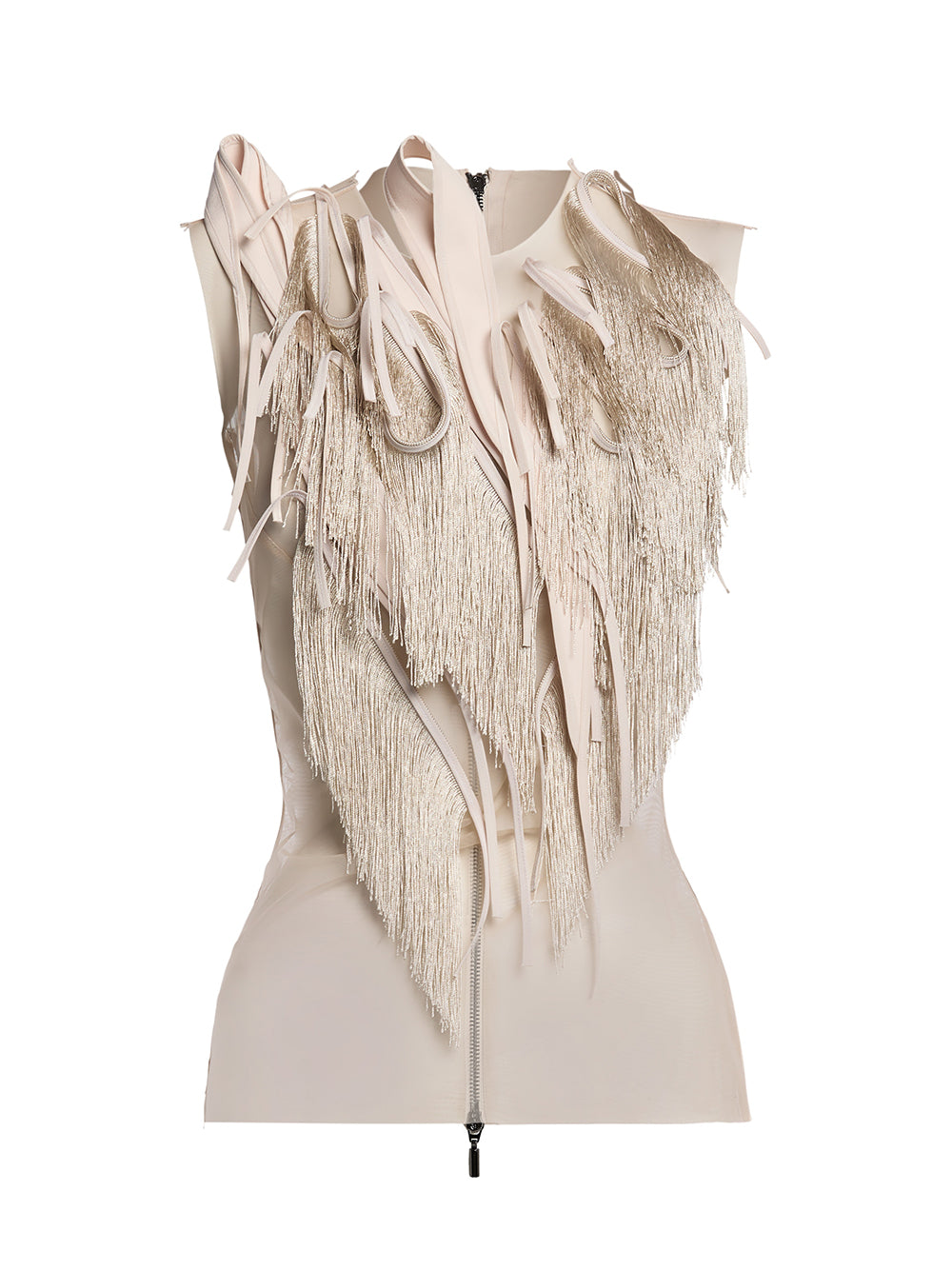 Bated Breath Fringe Top (Biscuit)