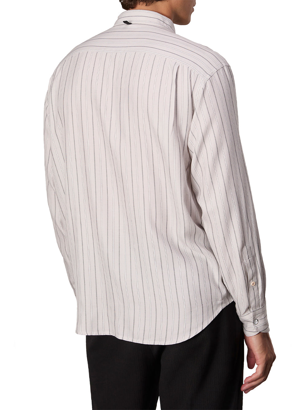 Matthew Stripe Long Sleeve Shirt (White Stripe)