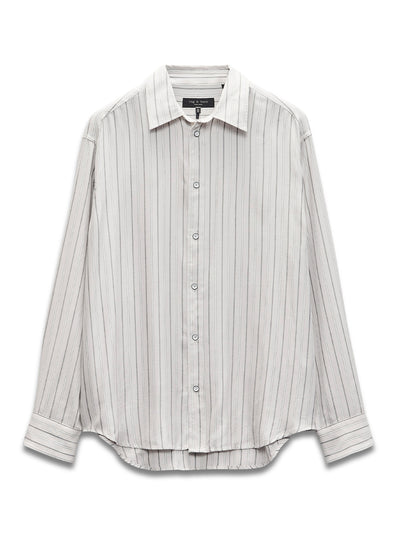 Matthew Stripe Long Sleeve Shirt (White Stripe)