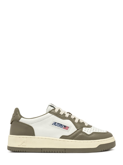 Medalist Low Sneakers In Leather (White/Covert Green) (Women)