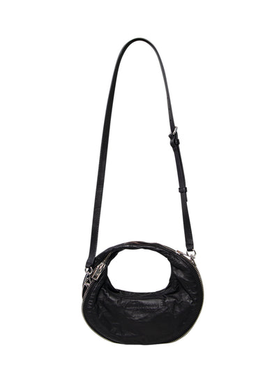 Memory Leather Mini Twyst Bag (Black)