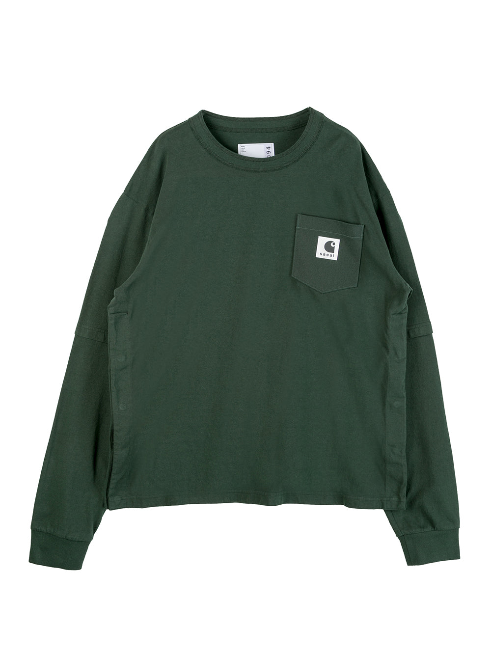 Men Carhartt WIP Cotton Jersey Long Sleeve T-Shirt (Green)