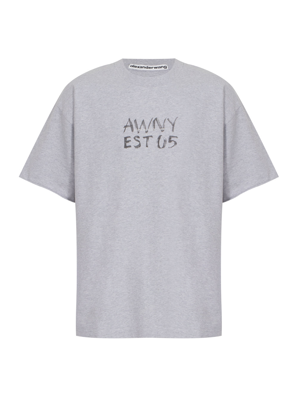 Men Cotton Boxy Logo T-Shirt (Light Heather Grey)