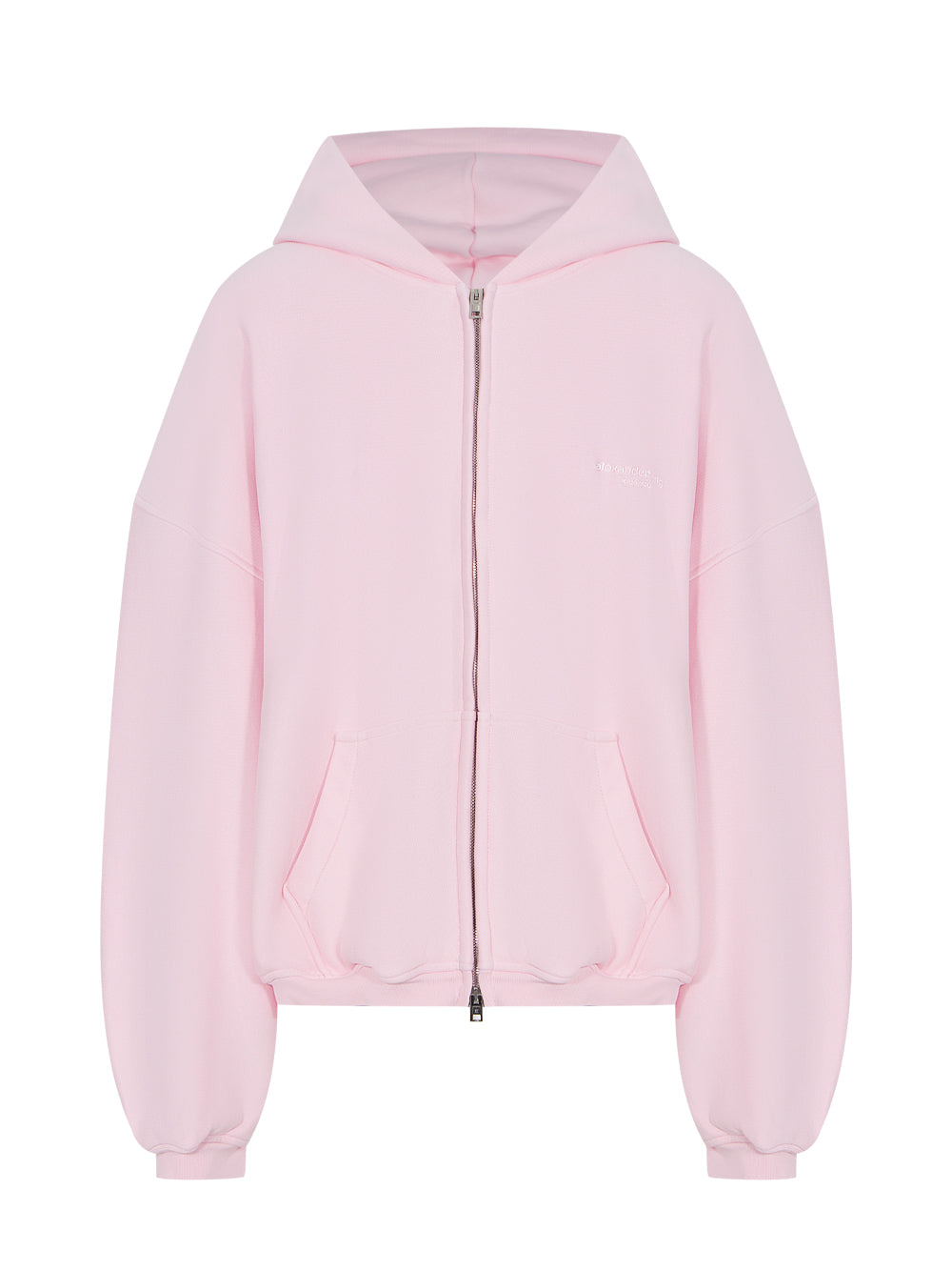 Men Cotton Logo Zip-Up Hoodie (Light Pink)