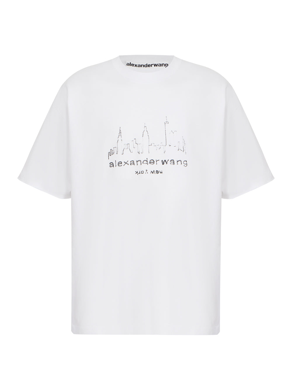 Men Cotton Oversized Logo T-Shirt (White)