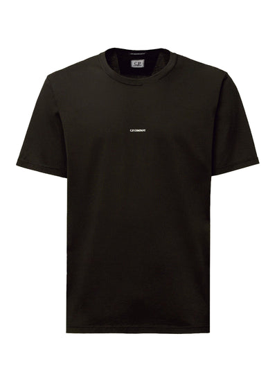Mercerized 70/2 Jersey Gasato Short Sleeve Logo T-Shirt (Black)