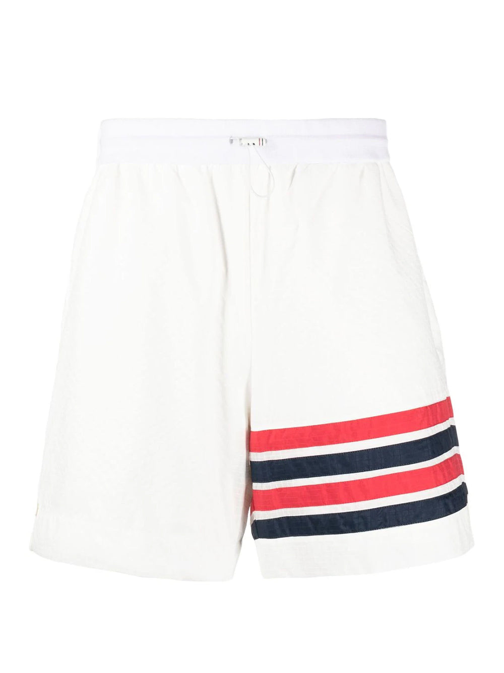 Mid Thigh Shorts W/ 4 Bar In Ultra Light Nylon Ripstop Lined In Loopback (White)
