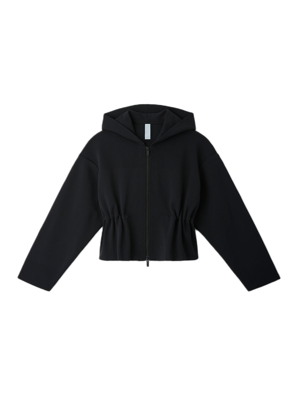 Milan Cropped Hoodie Jacket (Black)