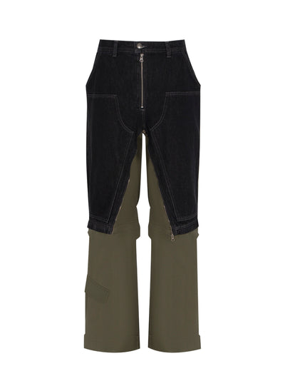 Milly Detachable Carpenter Jeans (Black/Khaki)