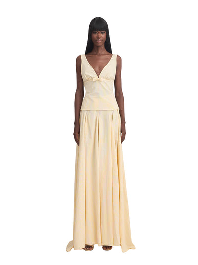 Mini Bow Top (Stripe) Yellow