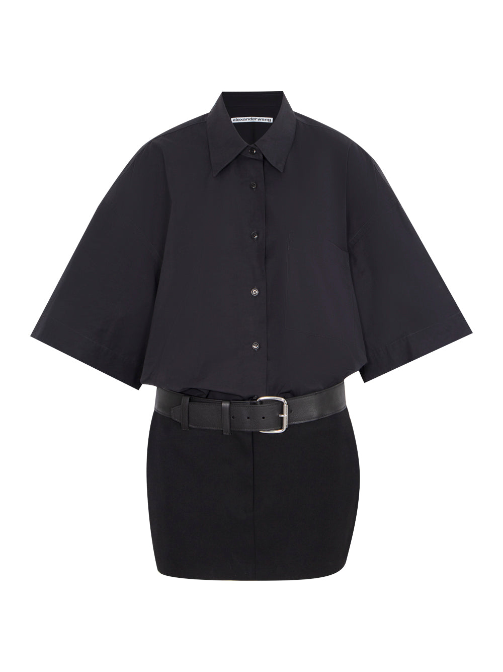 Mini Dress With Logo Label (Black)