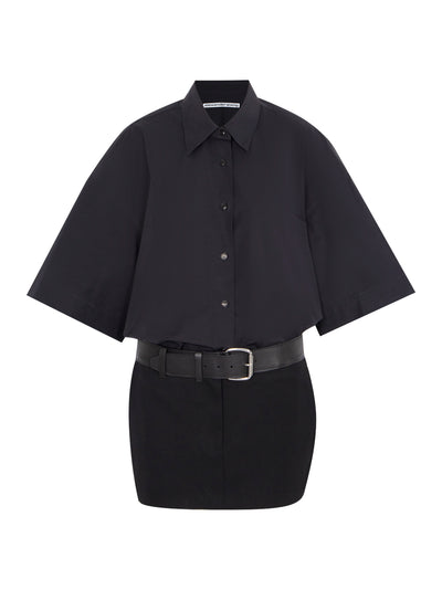 Mini Dress With Logo Label (Black)