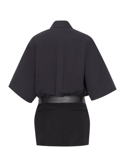 Mini Dress With Logo Label (Black)