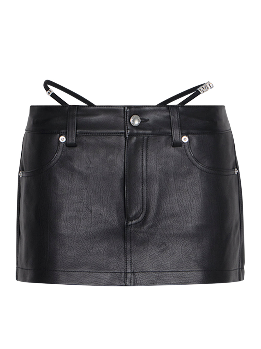 Mini Skort With G-String And Diamante Charms (Black)