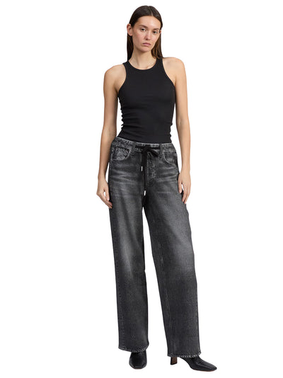 Miramar Drawstring Wide-Leg Pants (Washed Black)