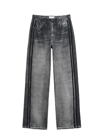 Miramar Terry Wide Track Pant (Washed Black)