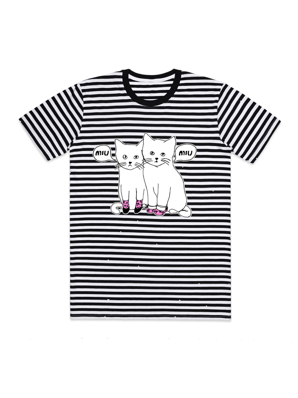 Miu Miu Cats T-Shirt (Black Stripe)