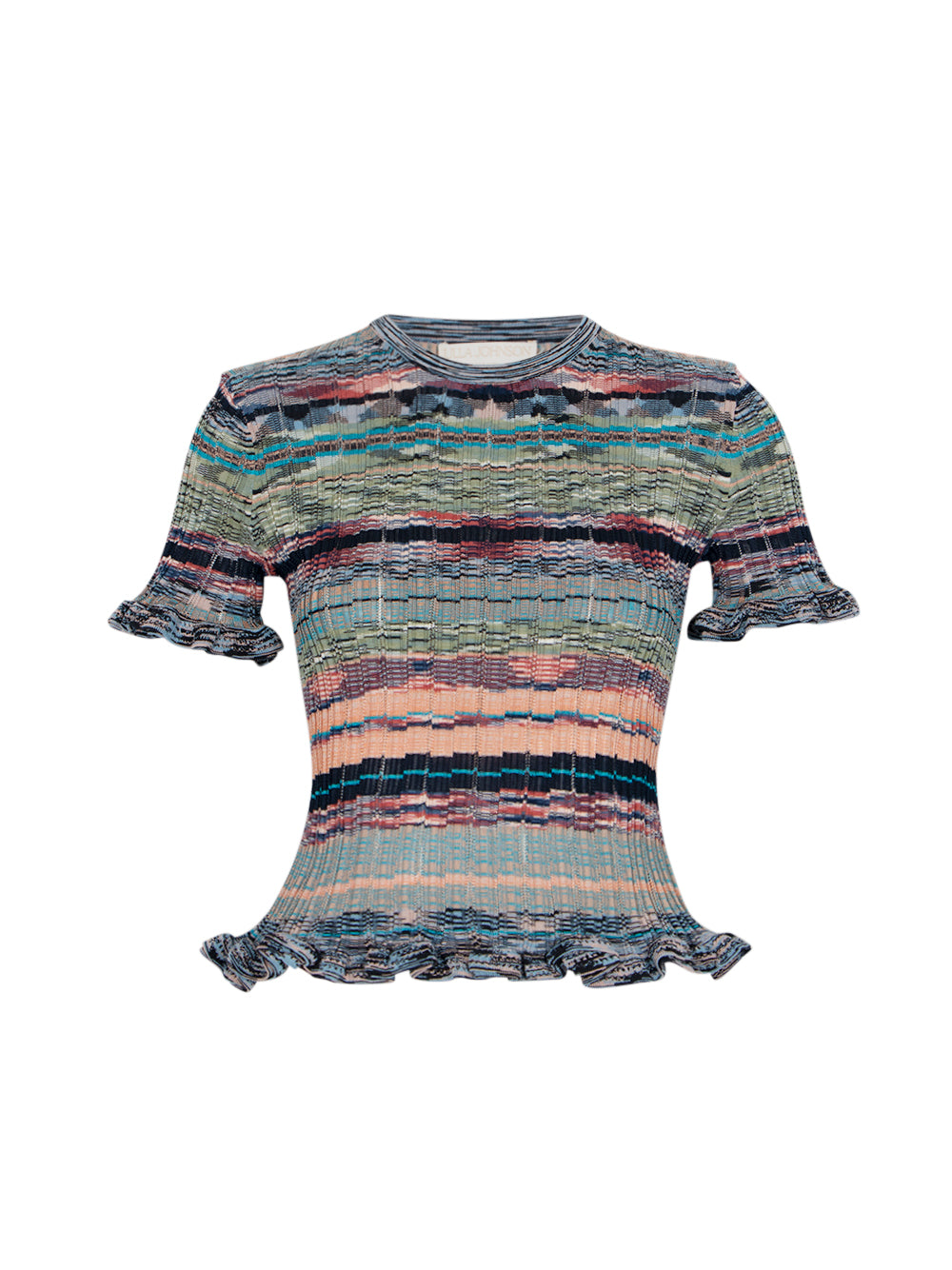 Miya Short Sleeve Knit Top (Azurite)