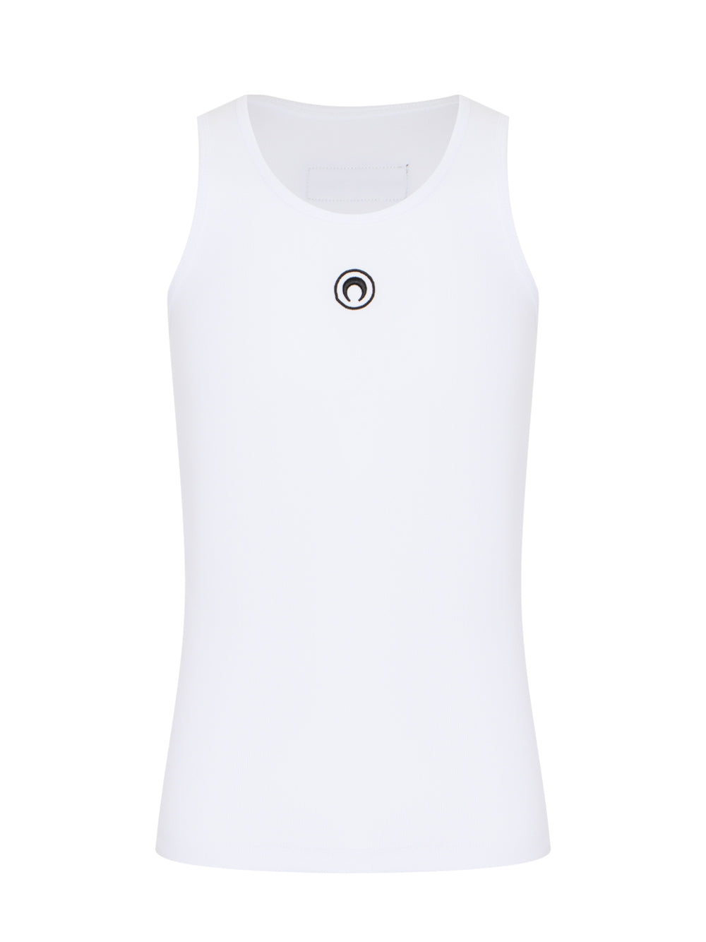 Moon Logo Ribbed Jersey Tank Top (White)