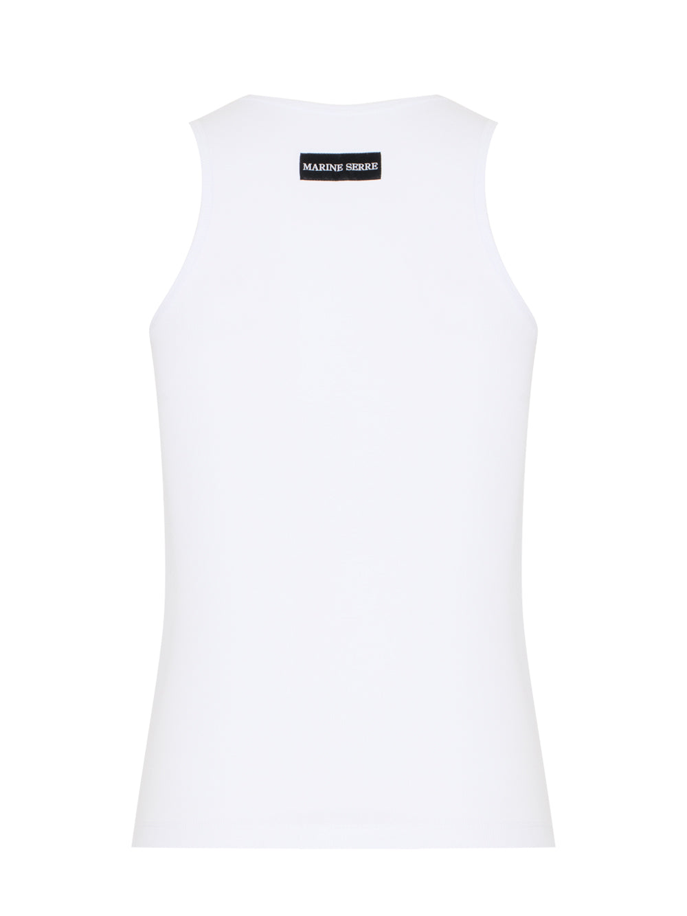 Moon Logo Ribbed Jersey Tank Top (White)