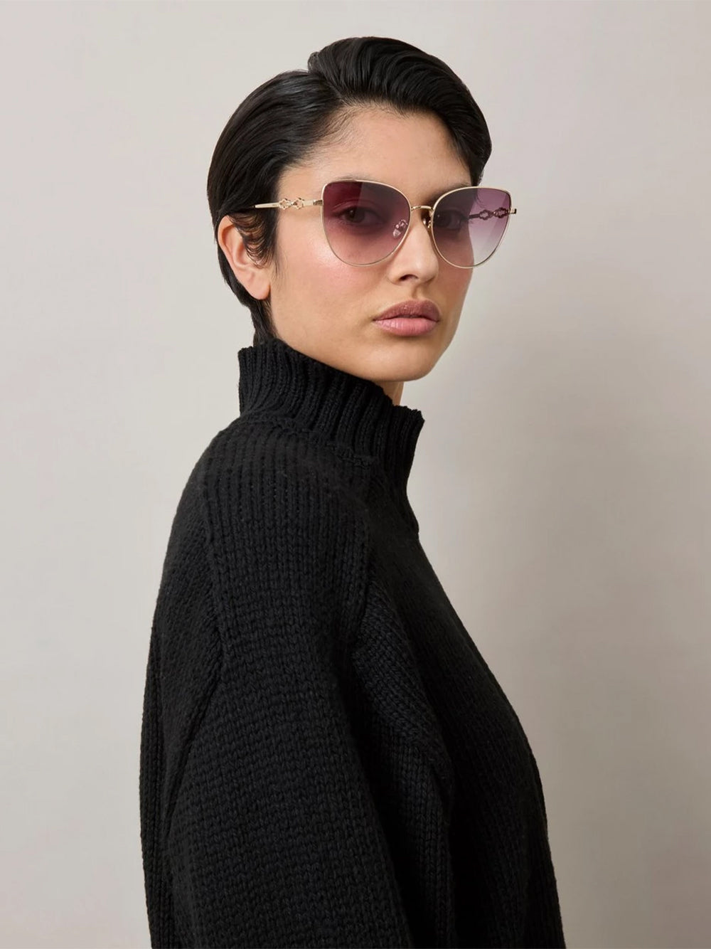 Maisie Sunglasses (Soft Gold & Burgundy)