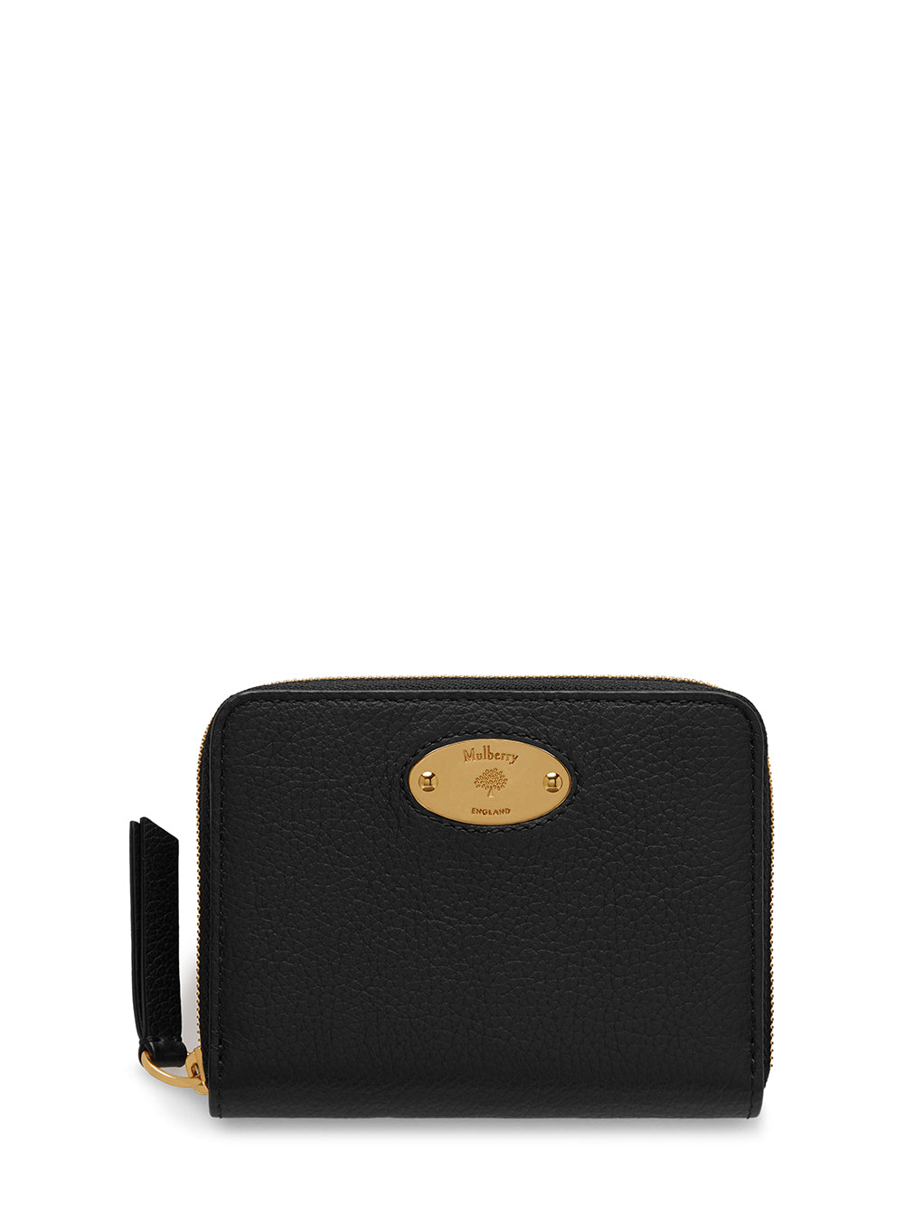 Plaque Small Zip Around Purse (Black)