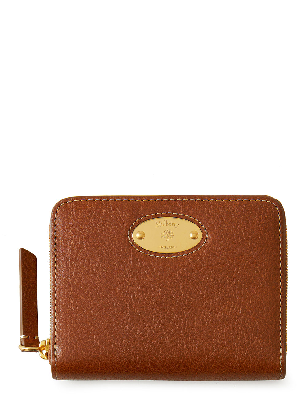Plaque Small Zip Around Purse (Oak)