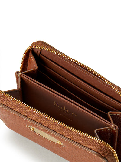 Plaque Small Zip Around Purse (Oak)