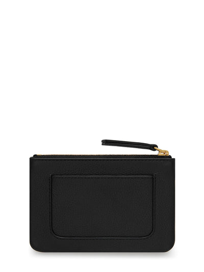 Plaque Small Zip Coin Pouch (Black)