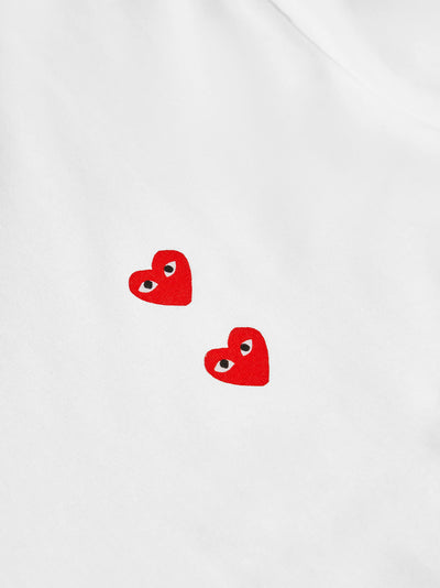 Multi Red Heart Long Sleeve T-Shirt (White)