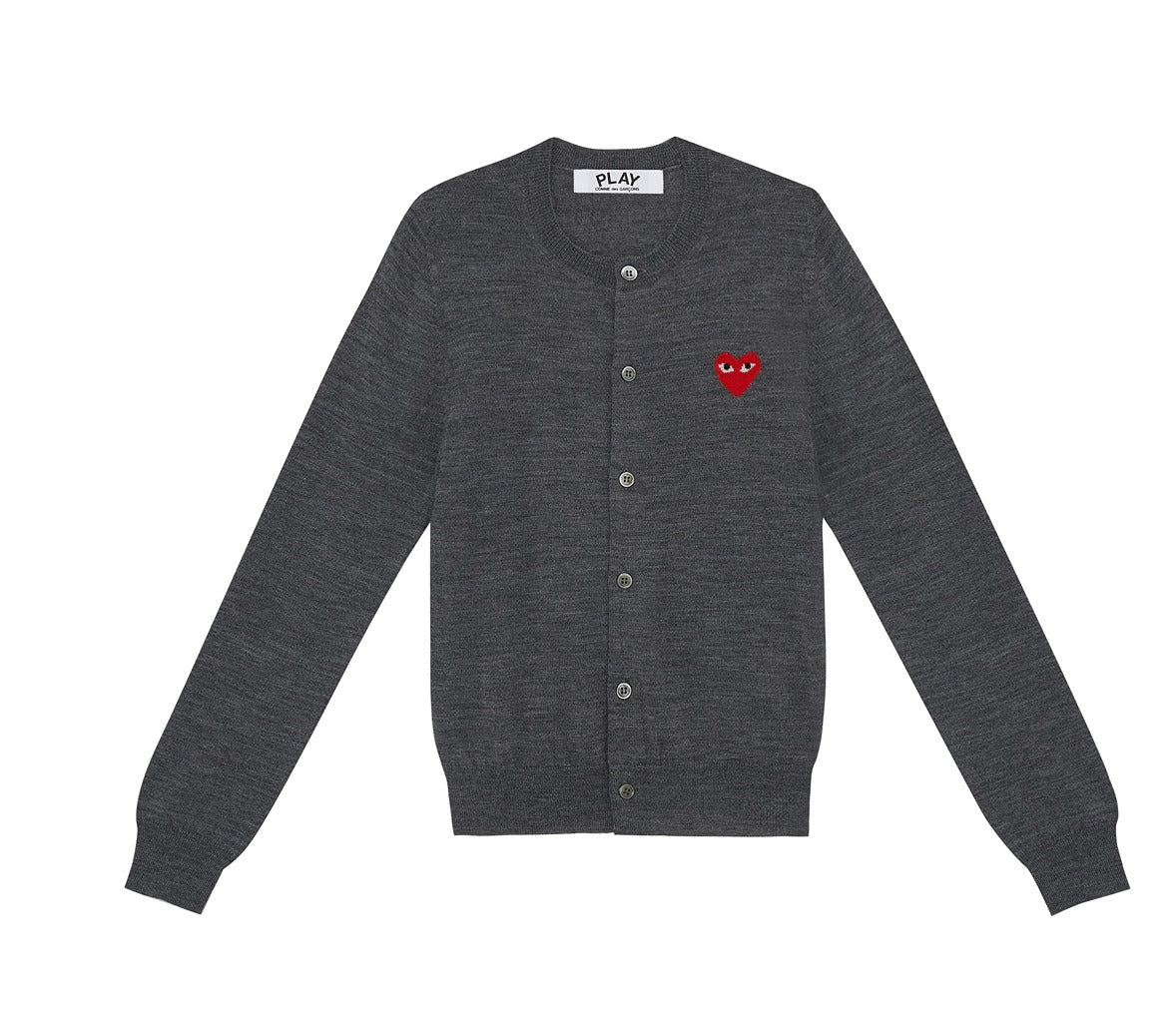 Cardigan With Red Heart Women (Grey)