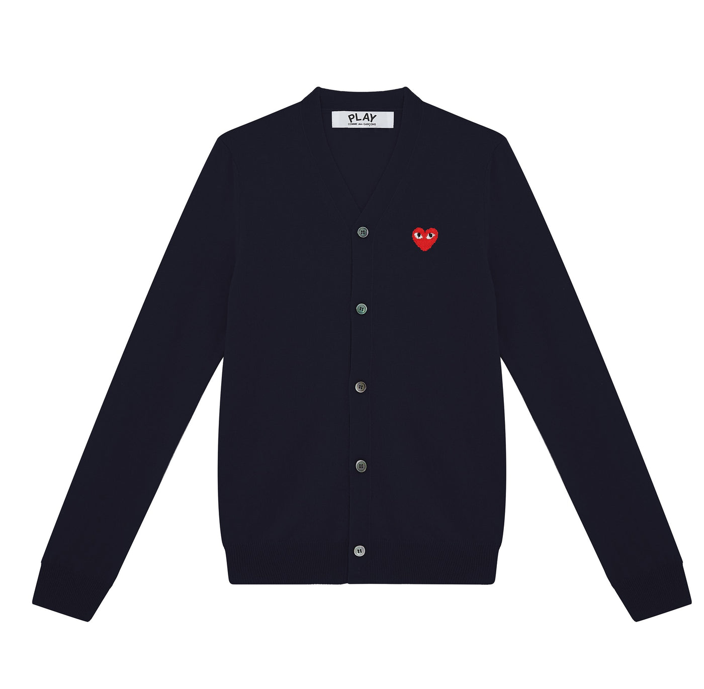 Cardigan With Red Heart Men (Navy)